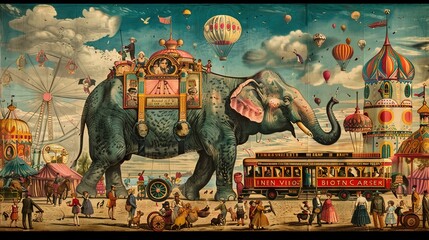 Fototapeta premium Circus poster wallpaper