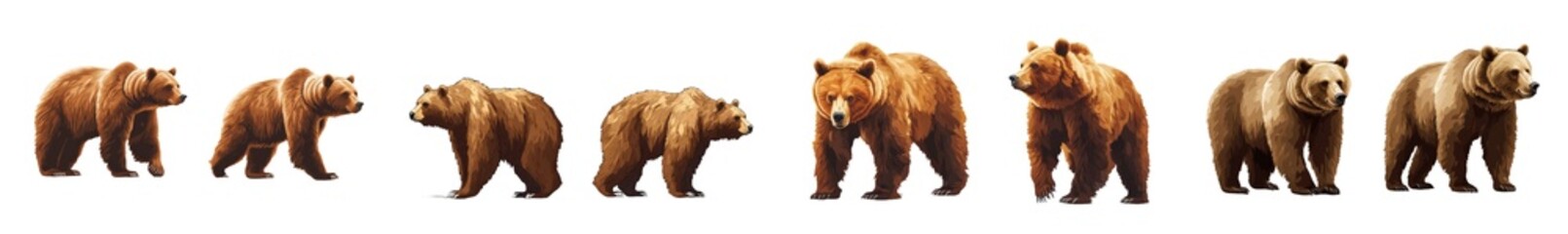 Fototapeta premium Watercolor illustration of a bear on an isolated background.