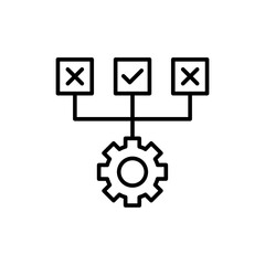 Choice management outline icons, minimalist vector illustration ,simple transparent graphic element .Isolated on white background