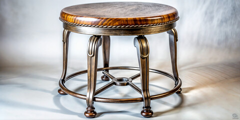 Vintage stool with metal legs