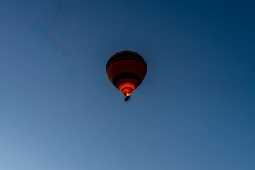 Hot air balloons rising early in the morning