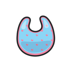 cute baby napkin in outline flat vector design.