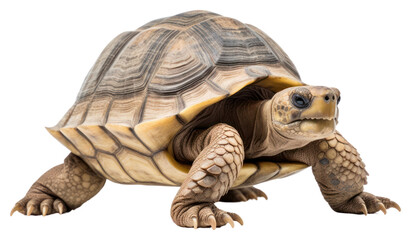 Obraz premium PNG Smiling tortoise reptile animal white background.