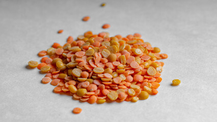 Lentils on a white background