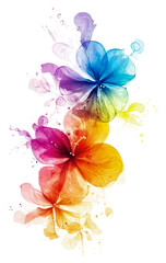 Vibrant floral abstract design isolated on transparent background