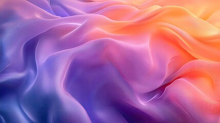 Obraz premium Soft, flowing fabric shapes, billowing as if caught in a gentle breeze, with a gradient color scheme, 3D abstract
