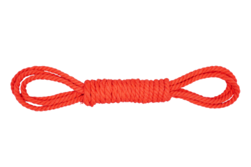 Bundled red rope isolated transparent