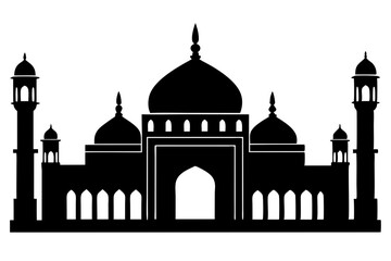 isolated black silhouette of a mosques collection, black silhouette mosque vector illustration