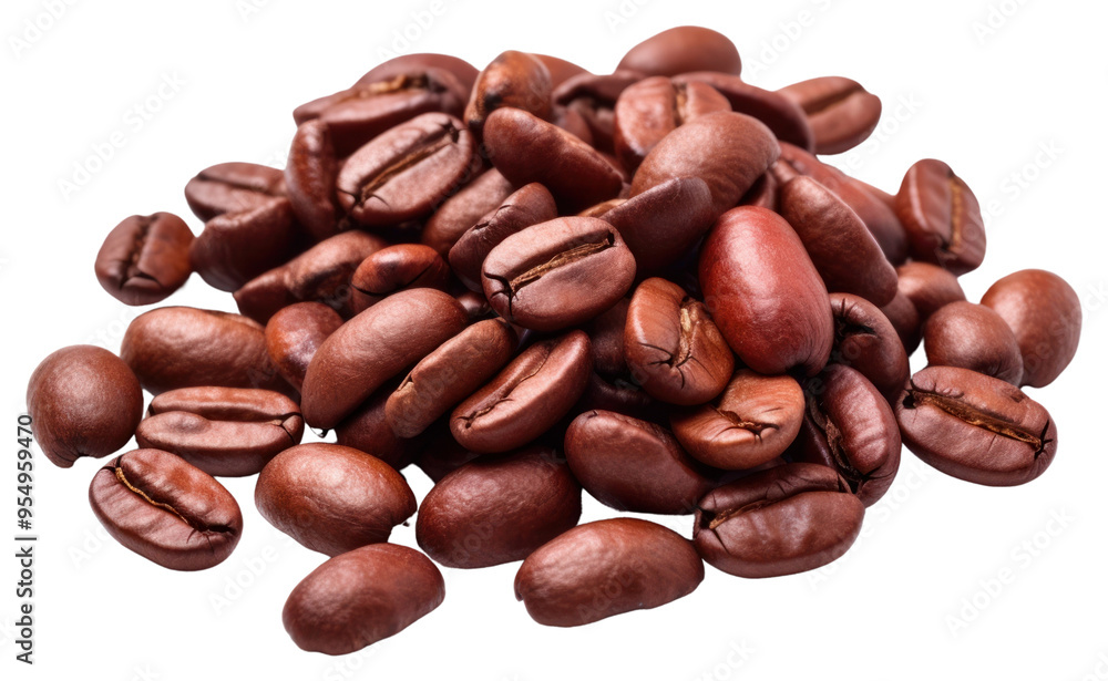 Canvas Prints PNG Coffe beans coffee red white background.