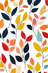 Vibrant autumn leaves on light backdrop isolated on transparent background