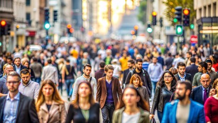 City Crowd Walking on Busy Street in Daylight