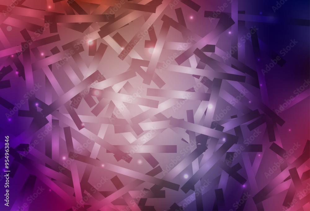 Poster dark blue, red vector pattern with sharp lines.