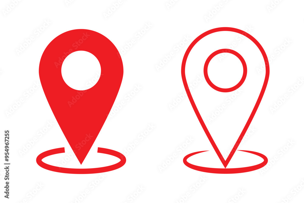 Canvas Prints pin icon set. location icon vector. destination icon. map pin