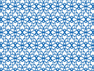 seamless pattern with blue flowers