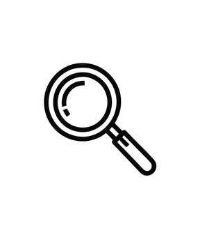 recommend clip art: Editable stroke vector of a magnifying glass with a simple design and thick lines.