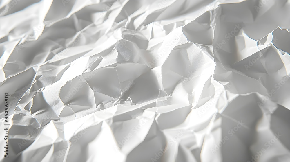 Sticker abstract white crumpled paper texture background