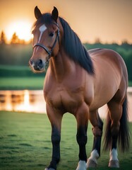 beautiful brown horse in high quality