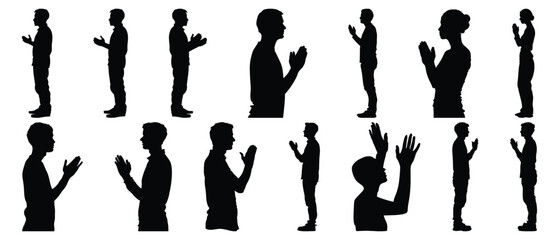 Religion silhouette set vector design big pack of prayer illustration and icon