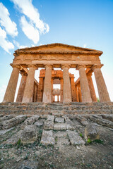 Columns from Valle dei Templi in Agrigento,  Sicily, Italy, Europe