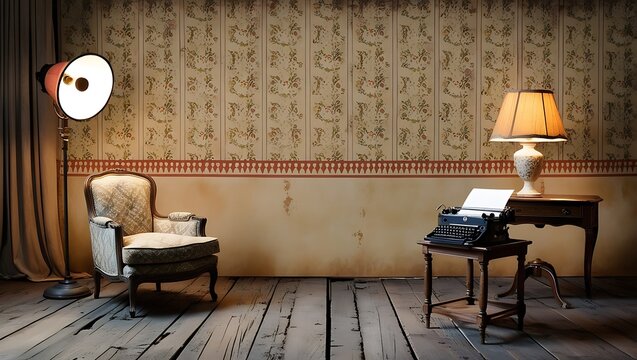 Step back in time with this vintage studio background, perfect for creating visuals that evoke a sense of nostalgia and classic charm. 