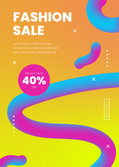 Gradient Fashion Sale A4 Poster Template with Abstract Fluid Background and Vibrant Colors 1