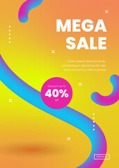 Gradient Fashion Sale A4 Poster Template with Abstract Fluid Background and Vibrant Colors 3