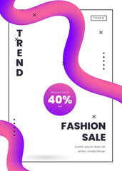 Gradient Fashion Sale A4 Poster Template with Abstract Fluid Background and Vibrant Colors 6