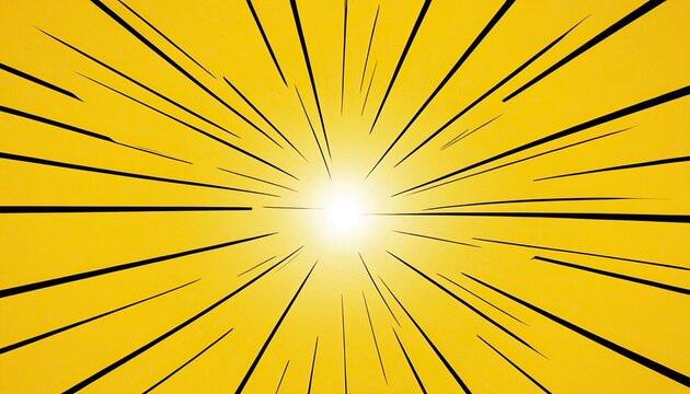 Abstract yellow comic zoom background. Acceleration cartoon super speed zoom. Vector illustration concept 117