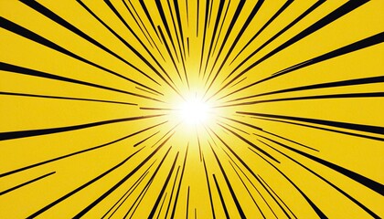 Fototapeta premium yellow comic background with sun burst and dot halftone. Cartoon funny retro pattern strip mock up. Vector halftone illustration. 57