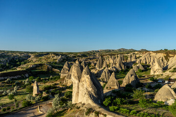 The topography of Goreme, Cappadocia, Türkiye is unique.