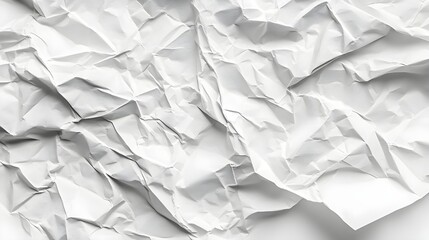 Fototapeta premium Crumpled White Paper Texture Background