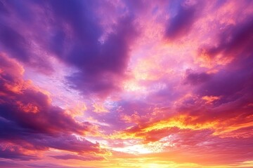 Obraz premium colorful clouds and sky,Dusk, Sunset Sky Clouds in the Evening with colorful Orange, Yellow, Pink and red sunlight and Dramatic storm clouds on Twilight sky, Landscape horizon , ai