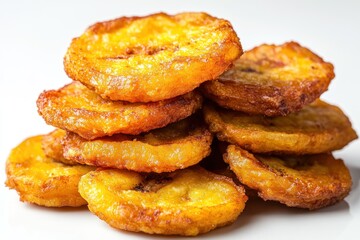 A Stack of Golden Brown Fried Banana Slices