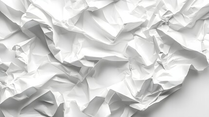 Crumpled White Paper Texture Background