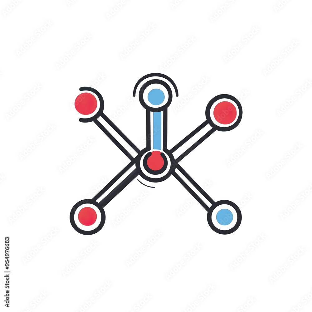 Aufkleber a modern abstract illustration representing connections and nodes in a network, suitable for technol