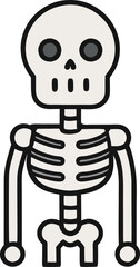 A skeleton cartoon vector for Halloween