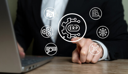 Enterprise Resource Planning Concept. ERP Software.