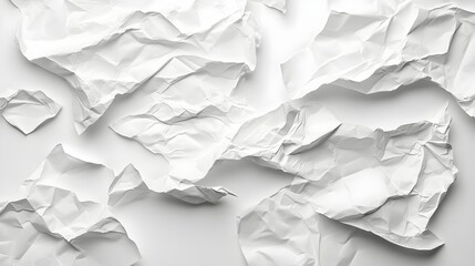 Fototapeta premium Crumpled White Paper Texture Background