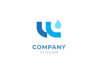 W water logo icon. Letter W, water, oil, drop and wave vector design	