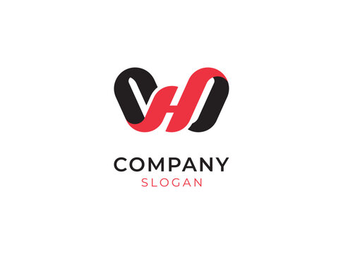Modern initial letter wh monogram logo design vector
