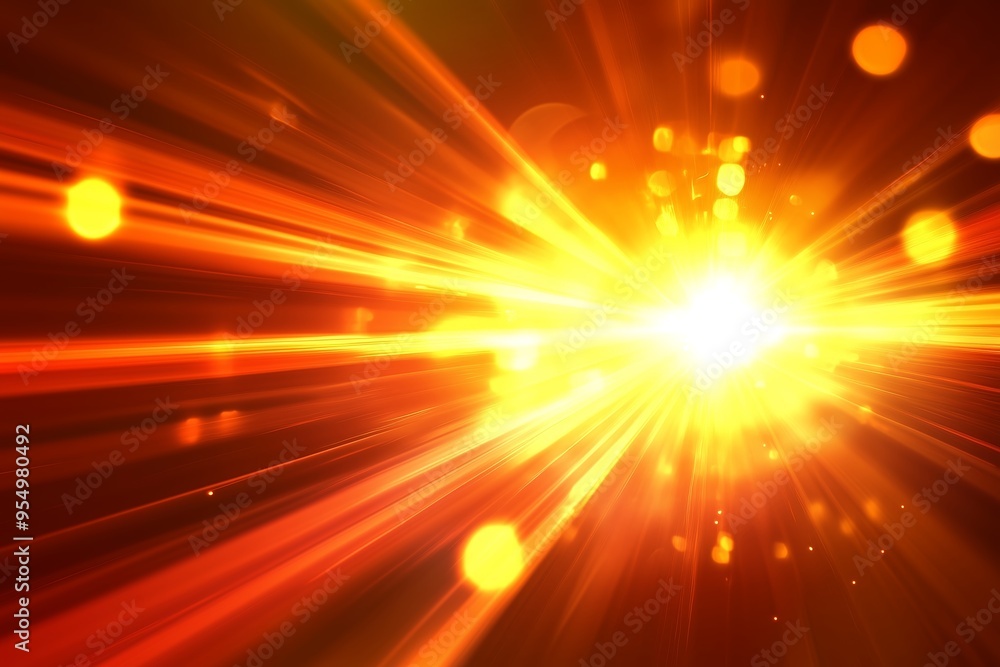 Poster bright explosion of light showcasing rays and vibrant colors in a dynamic display of energy and move