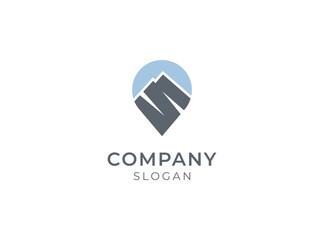 Letter S mountain logo pin location vector icon template