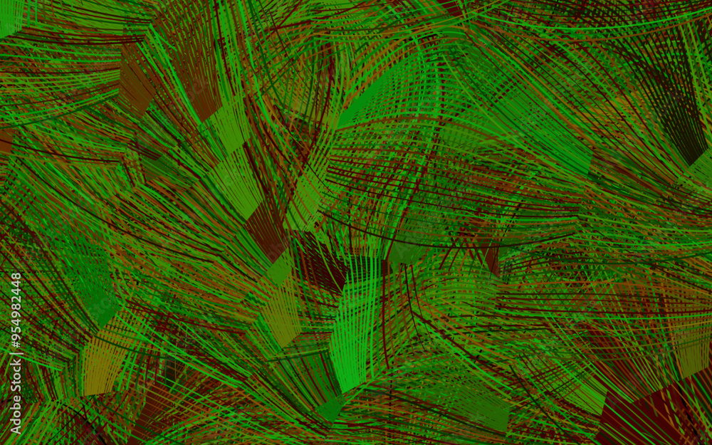 Poster light green, red vector background with abstract shapes.