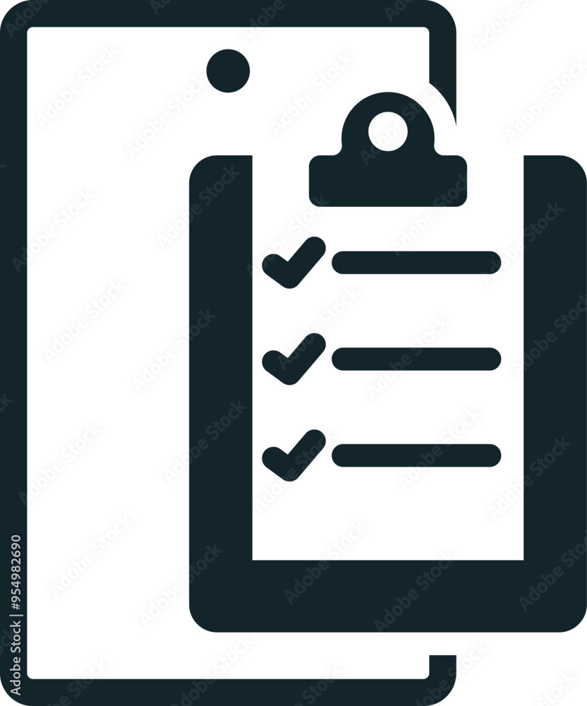 Aufkleber clipboard showing checkmarks representing completed tasks