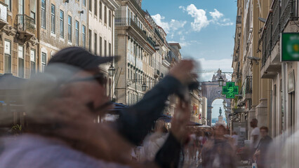 Augusta Street seen with the Triumphal Arch timelapse
