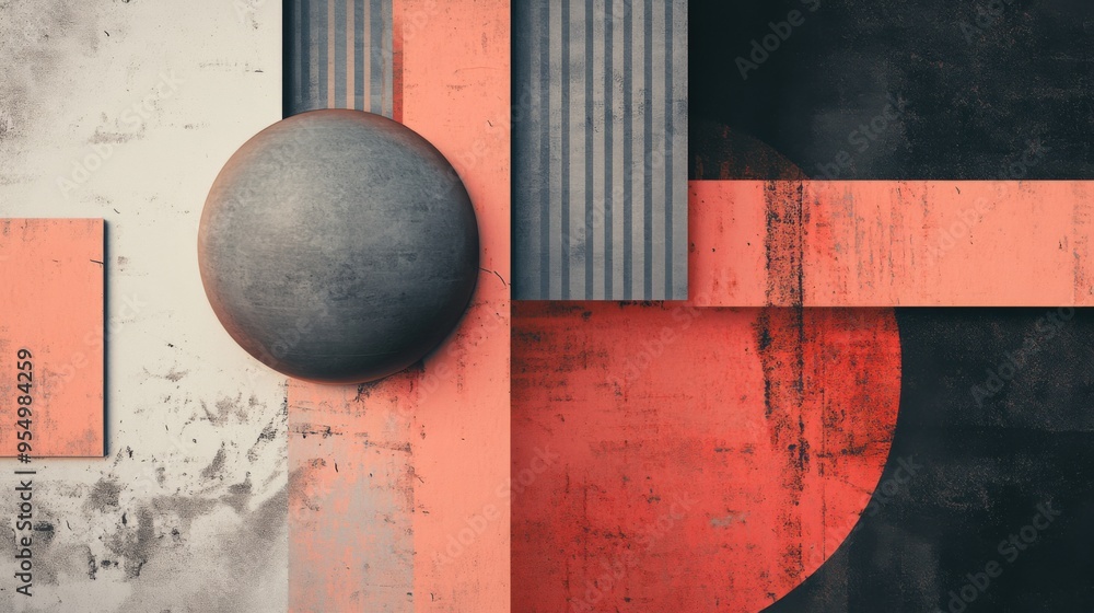 Poster a modern graphic design featuring layered textures and 3d effects, providing depth and dimension to 