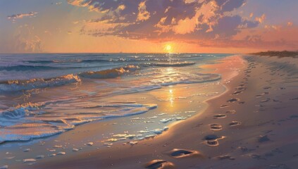 Fototapeta premium Sunset Beach Scene