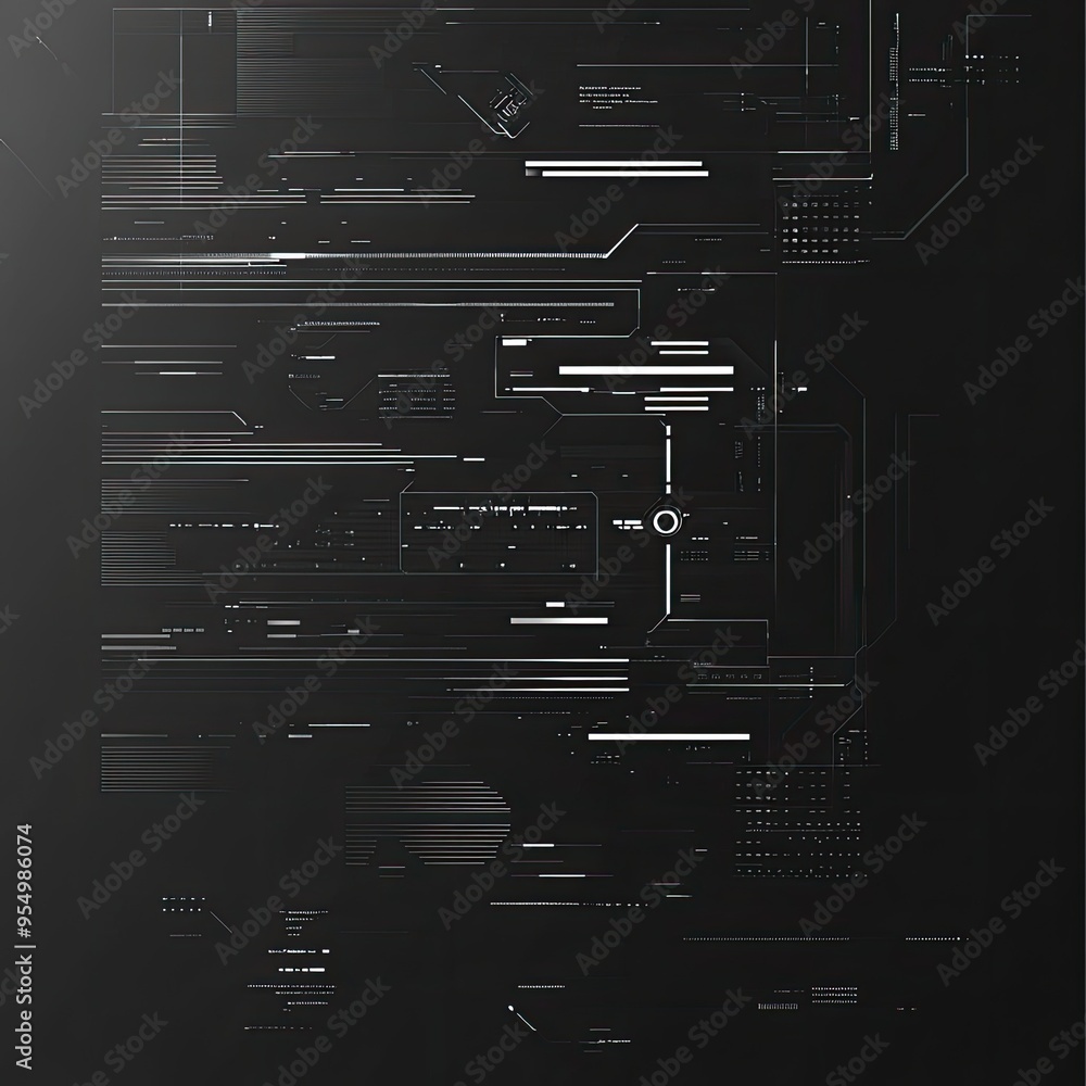Poster abstract digital technology background featuring sleek lines and modern design elements in dark tone