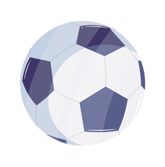 Obraz premium Flat vector illustration of a modern soccer ball with black and white patches on a white background representing sports equipment commonly used in the game of football
