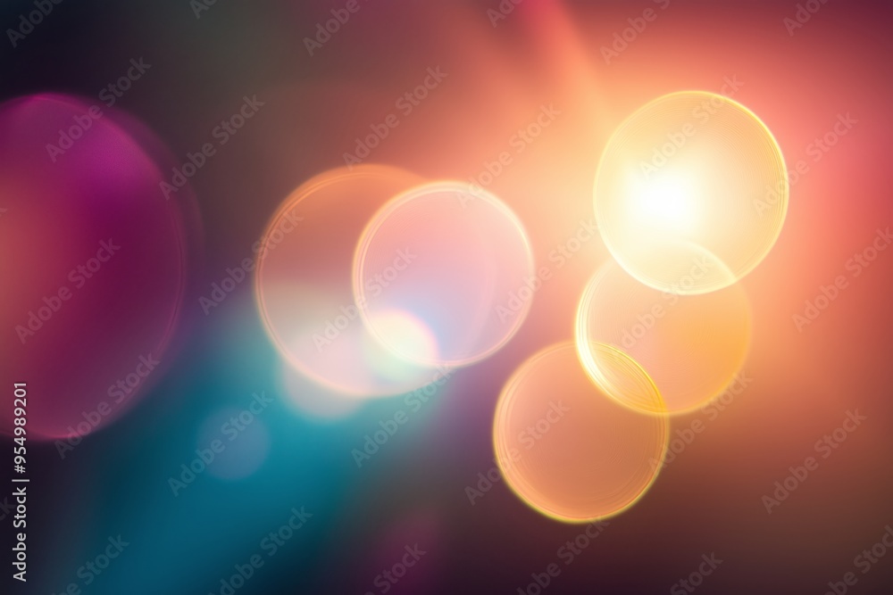 Wall mural Abstract light bokeh background with colorful orbs, suitable for creative projects and design work